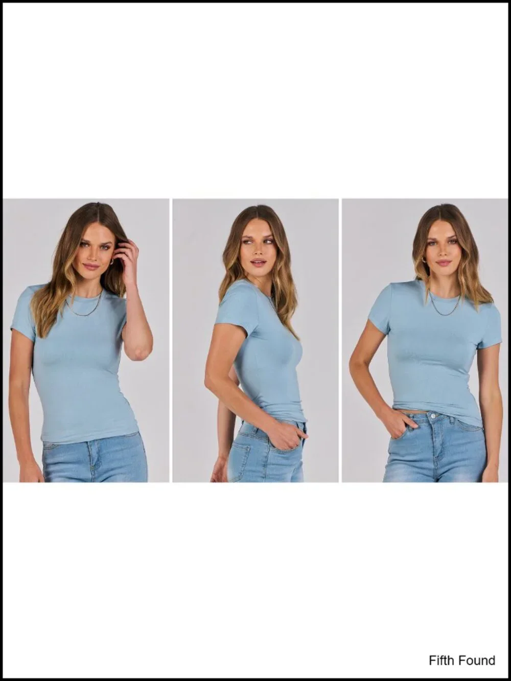 Slim Fit Crew Neck T-Shirt Short Sleeve Crop Top Basic Tee